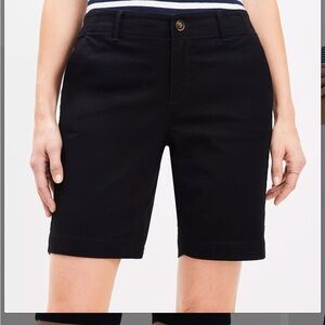 LOFT Monroe Black Women's Mid rise Curvy 9” Bermuda Shorts